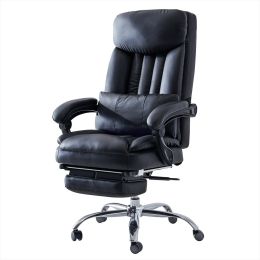 High quality black leather office chair (Color: black)