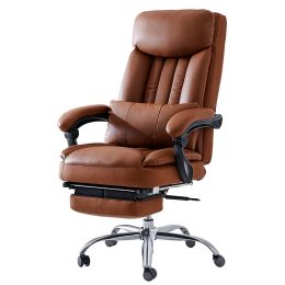 High quality black leather office chair (Color: Brown)