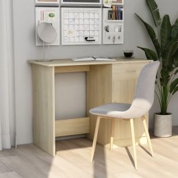 Desk Sonoma Oak 39.4"x19.7"x29.9" Engineered Wood (Color: Brown)