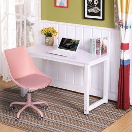 Home Office Desk Chair Computer Chair Fashion Ergonomic Task Working Chair with Wheels Height Adjustable Swivel PU Leather (Color: pink)