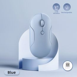 Silent Bluetooth Mouse For iPad Samsung Lenovo Android Windows iOS Tablet Macaron Wireless Mouse For Laptop Notebook Computer (Color: Wireless Blue)