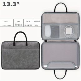 13.3/14/15.6 Inch Laptop Bag, Waterproof Sleeve Case, Men Women Briefcase With Organizer (Color: Grey-Black, size: 13-13.3")