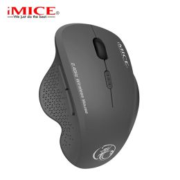 Ergonomic Mouse Wireless Mouse Computer Mouse For PC Laptop 2.4Ghz USB Mini Mause 1600 DPI 6 buttons Optical Mice (Ships From: China, Color: Gray Mouse)