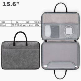 13.3/14/15.6 Inch Laptop Bag, Waterproof Sleeve Case, Men Women Briefcase With Organizer (Color: Grey-Black, size: 15.6")