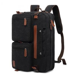 15.6 Inch And 17.3 Inch 3 In 1 Computer Laptop Carry Bag Office Designer Waterproof Business Laptop Briefcase Bag 1pc (Material: Canvas Black, size: 17.3 Inches)