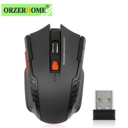 2.4GHz Wireless Mouse Optical Mice with USB Receiver Gamer 1600DPI 6 Buttons Mouse For Computer PC Laptop Accessories (Color: black)