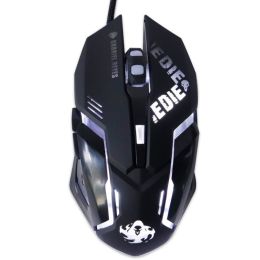 USB Wired Gaming Mouse Pink Computer Professional E-sports Mouse 2400 DPI Colorful Backlit Silent Mouse for Lol Data Laptop Pc (Color: black)