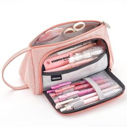 Large Capacity Pencil Case: Adorable School Supplies Pencil Storage Bag for Kids - Perfect Gift for Boys and Girls! (Color: Black Plaid)