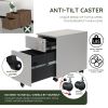 2 Drawer Mobile File Cabinet with Lock Metal Filing Cabinet for Legal/Letter/A4/F4 Size; Fully Assembled Include Wheels; Home/Office Design; Grey
