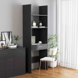 Book Cabinet Gray 23.6"x13.8"x70.9" Engineered Wood (Color: Grey)