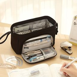 Large Capacity Pencil Case: Portable Handheld Pen Bag for Students, Teenagers, and Adults - Perfect School and Office Organizer Gift! (Color: D Light Blue)
