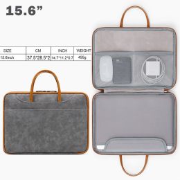 13.3/14/15.6 Inch Laptop Bag, Waterproof Sleeve Case, Men Women Briefcase With Organizer (Color: Grey-brown, size: 15.6")