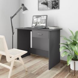Desk Gray 39.4"x19.7"x29.9" Engineered Wood (Color: Grey)