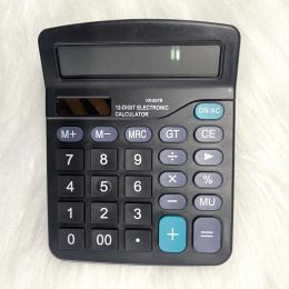 Cute and Functional Solar-Powered 12-Digit Scientific Calculator for Your Office Desk (Color: black)